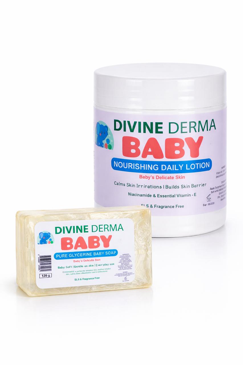 Devine Derma BABY Nourishing Daily Lotion + Pure Glycerine Soap